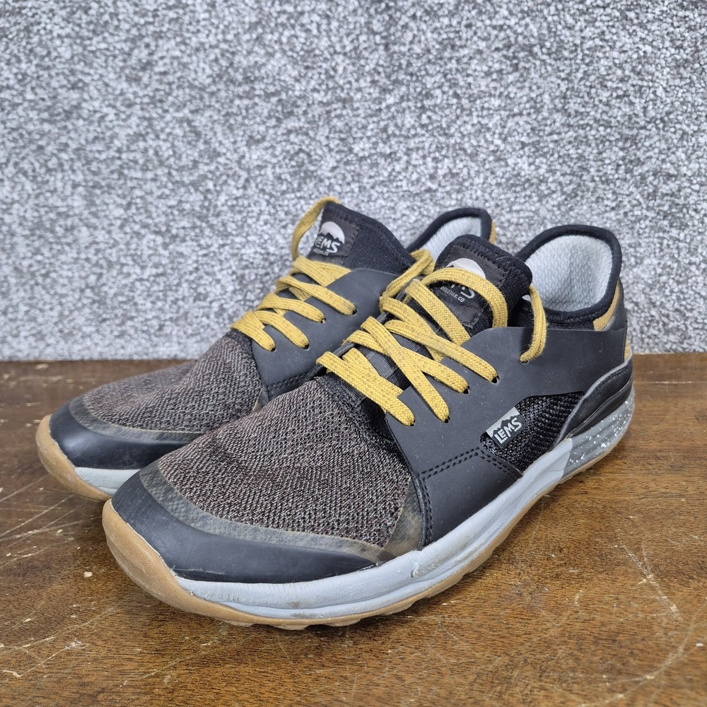 Lems Mesa Sneakers Mens 9.5 Carbon Black Yellow Trail Running Shoes LM201103